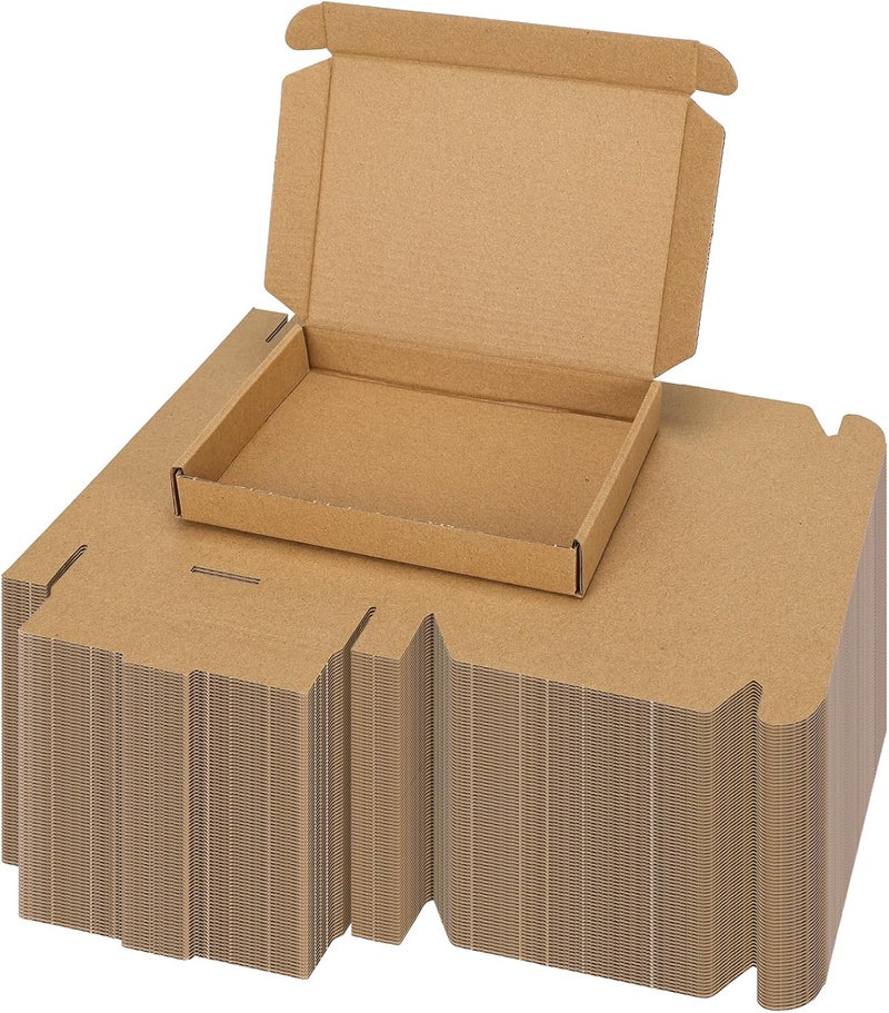 PHAREGE 7x5x1 Inch Shipping Boxes 100 Pack Brown, Tab Lock Tuck Top Mailer Boxes for Packaging Small Business, Cardboard Gift Boxes for Wrapping Mailing Present - Image 1